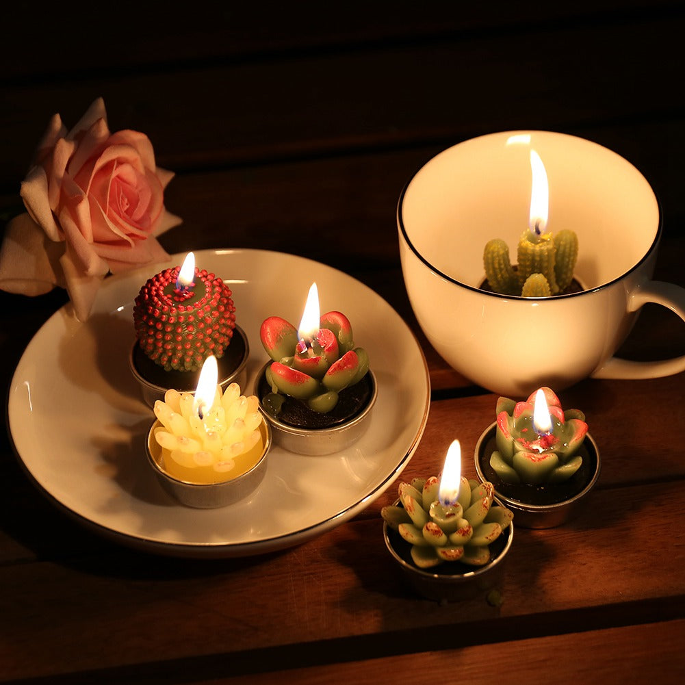 12 Pieces Cactus Tealight Candle