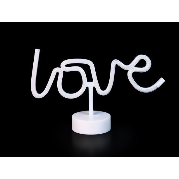 Battery Operated Pink LED Neon-Style Love Light, with Built-in Timer