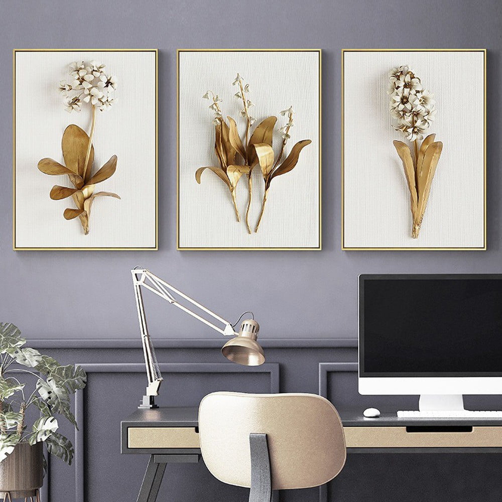 3 Piece Set Modern Wall Art Flower Print Large Canvas( No Frame)