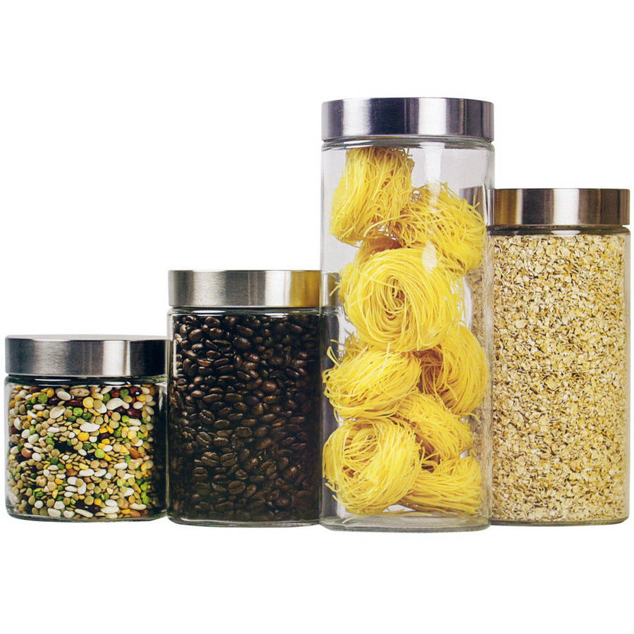 Glass Canister Set, 4 Pieces