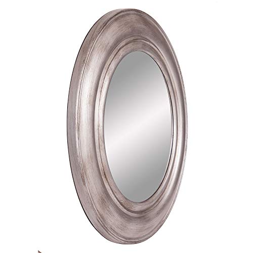 30" Pewter Round Port Hole Wall Mirror Home Decoration