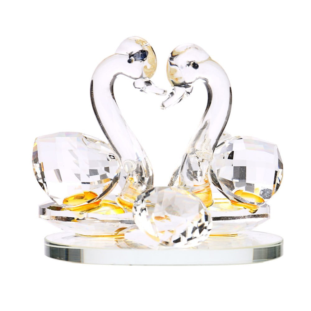 Crystal Swan Wedding Figurine for Home Decoration
