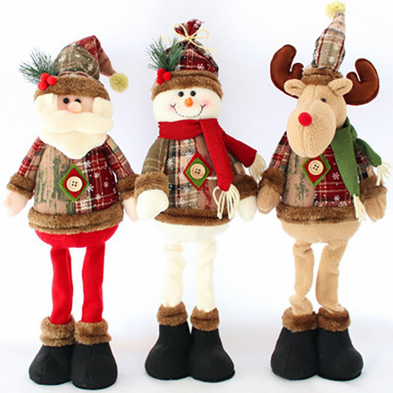 Christmas Santa Claus Elk Snowman Plush Dolls Decoration