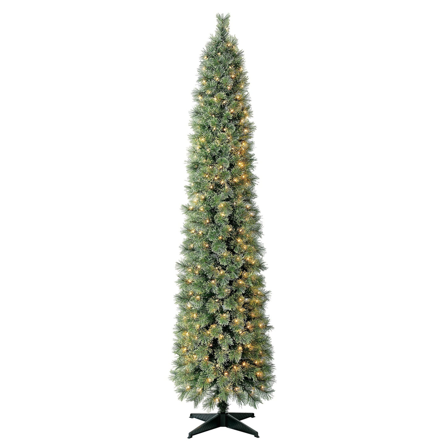 Pencil Fir Artificial Christmas Tree, 7'w/ 300 Clear Incandescent Lights