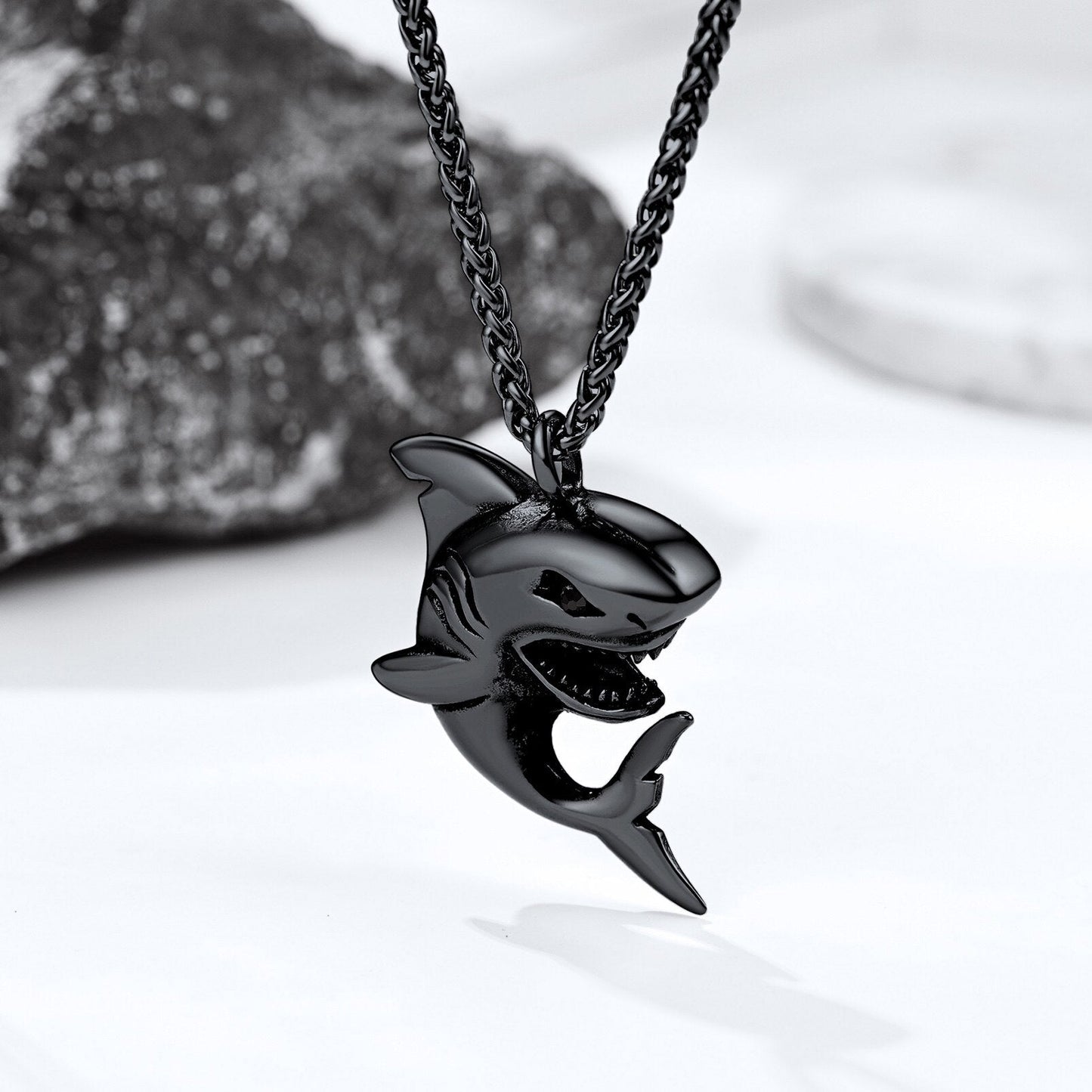 Shark Pendant Chain for Men Stainless Steel Punk Necklace