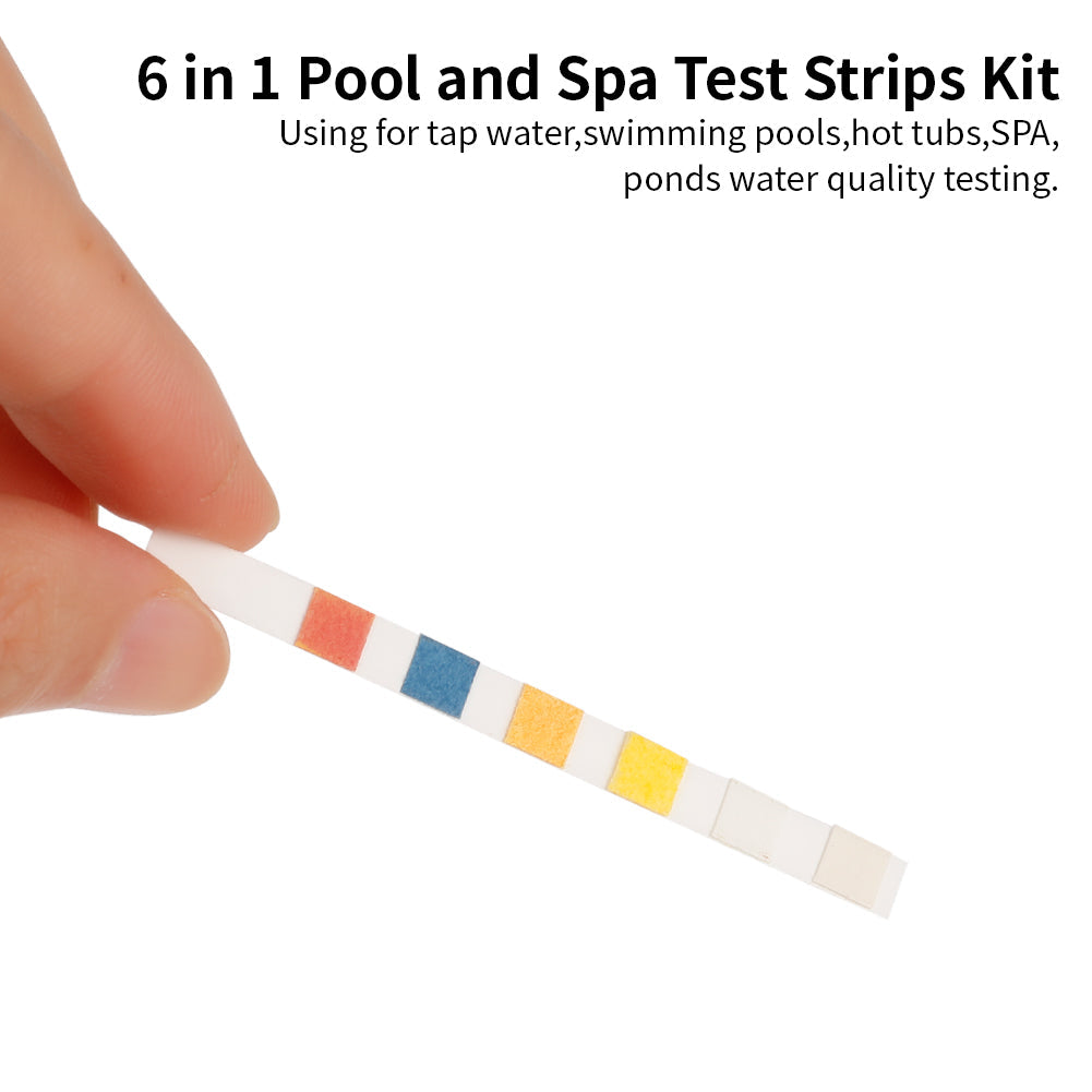 6 in 1 Water Test Strips, 100 Strips Fast & Accurate Water Quality Testing Kit
