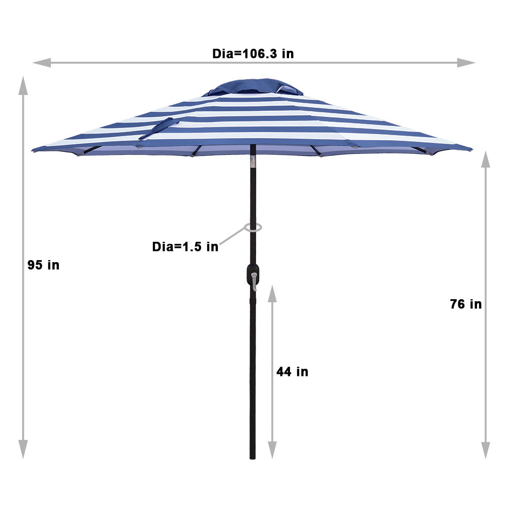 9 ft. Steel Crank & Tilt Market Patio Umbrella