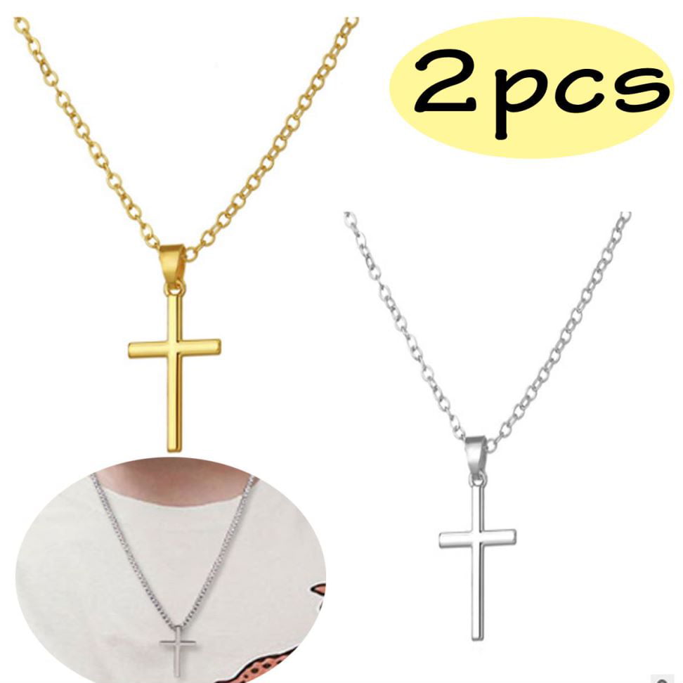 2 packs Men's Cross Necklace