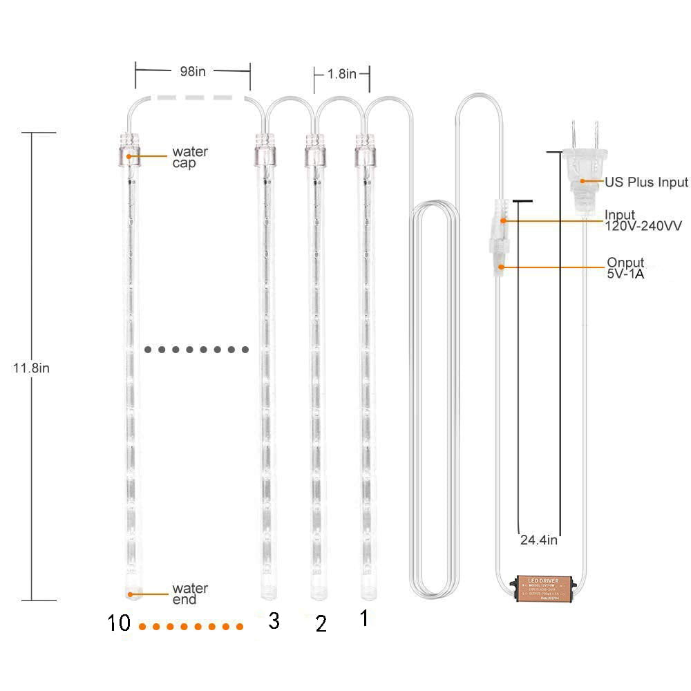 Meteor Shower Rain Christmas Lights
