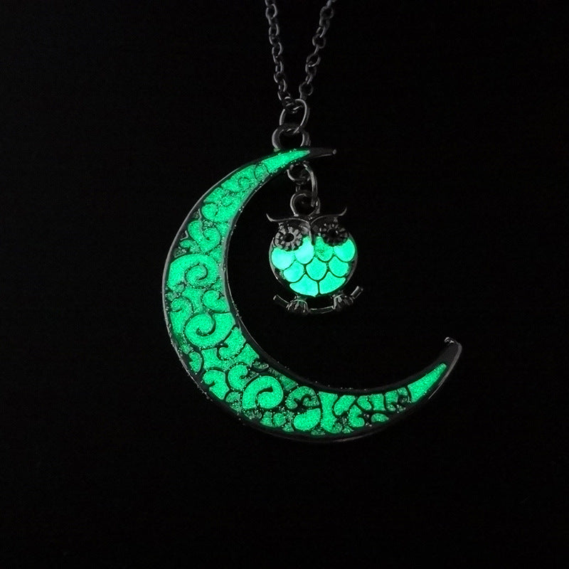 Owl Glow In Dark Pendant Chain Necklace for Women