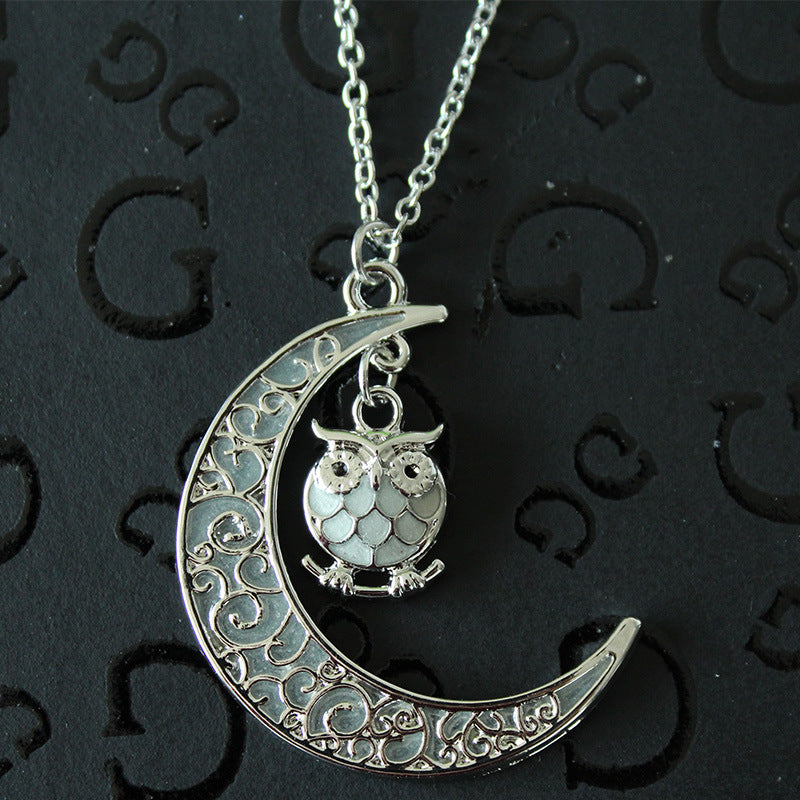 Owl Glow In Dark Pendant Chain Necklace for Women