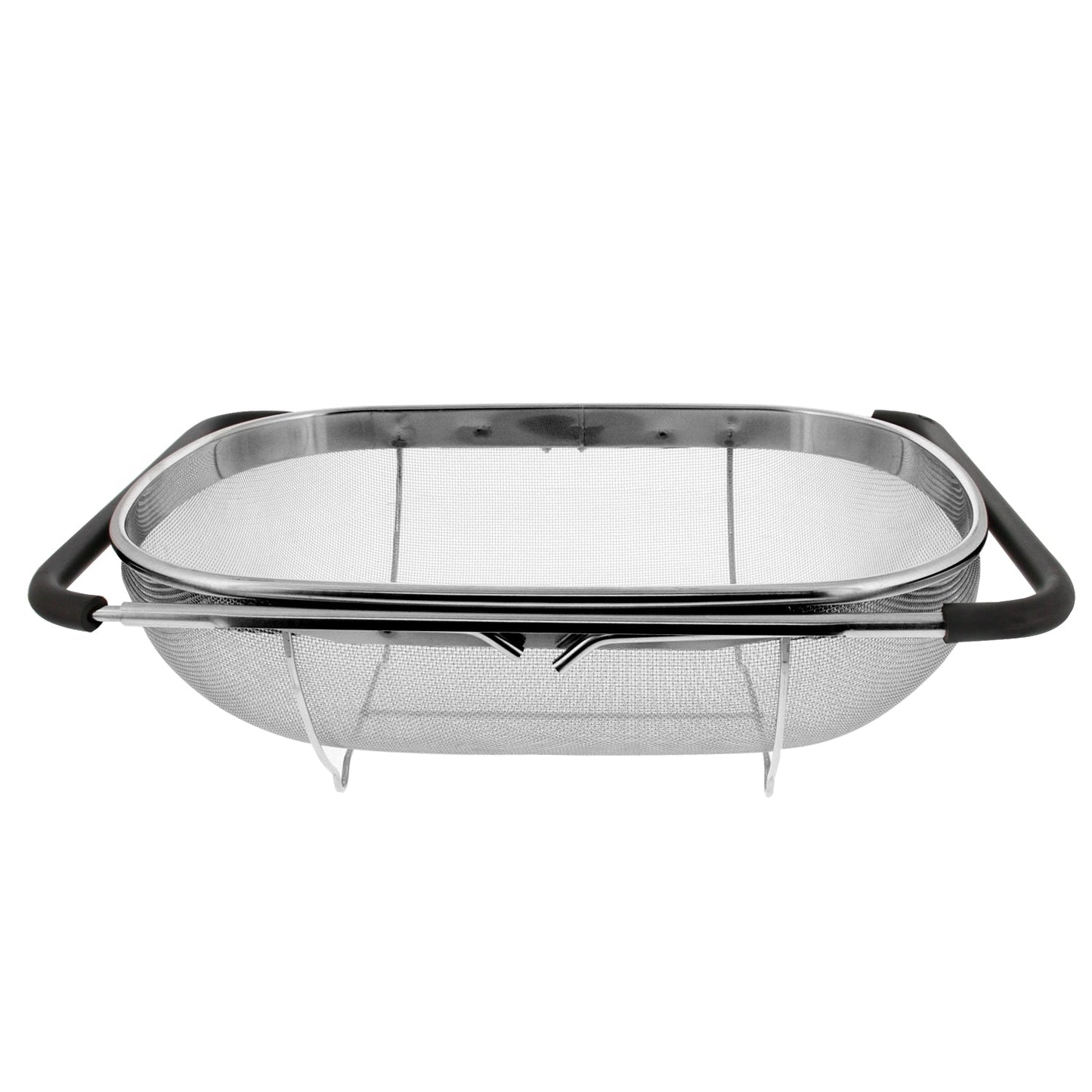 Oval Stainless Steel Colander Fine Mesh w/ Extendable Handle