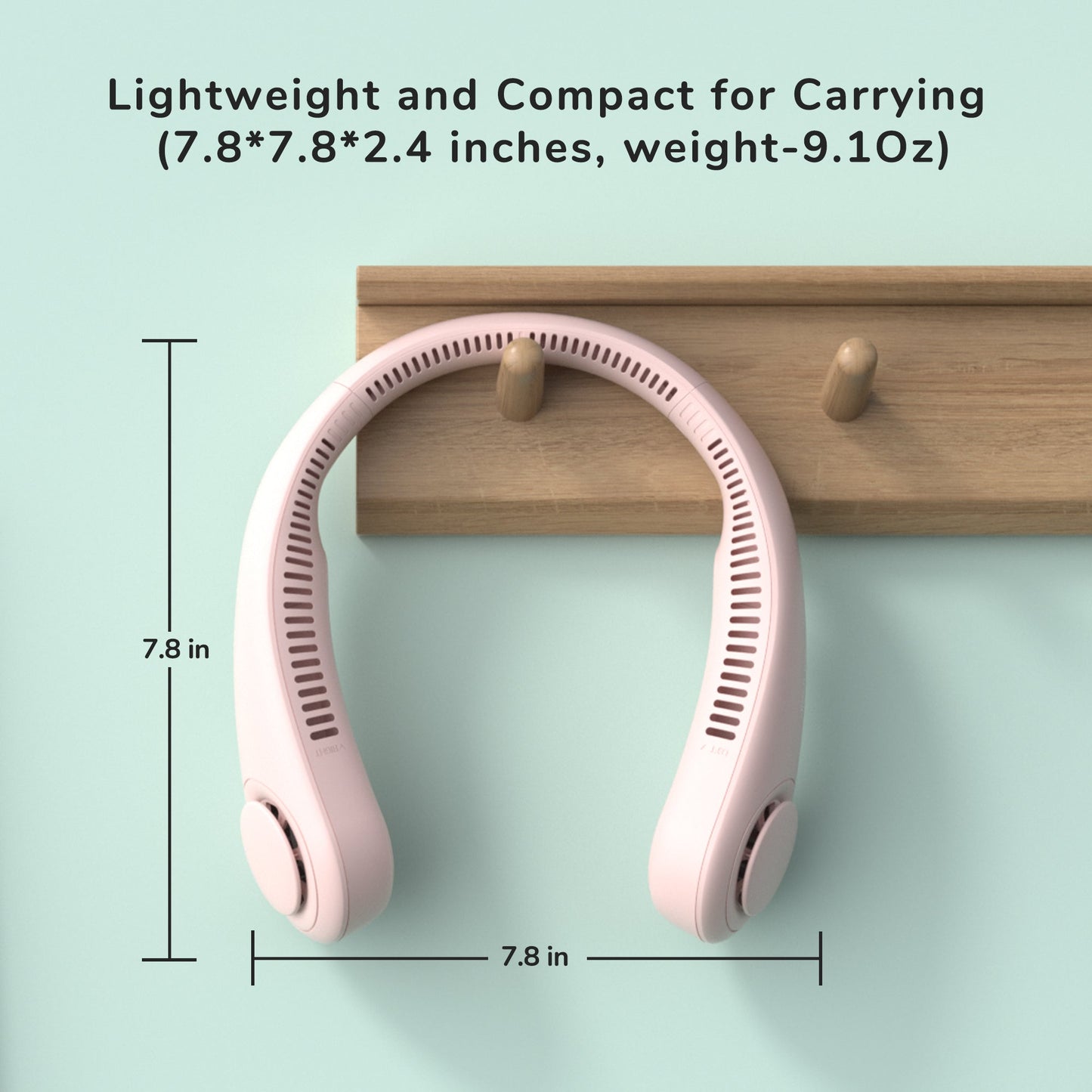 Portable Neck Fan, 4000 mAh Battery Powered Bladeless  w/ 3 Speeds