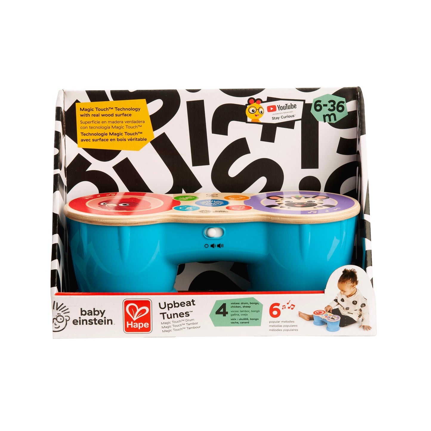 Magic Touch Wooden Drums Infant Musical Toy