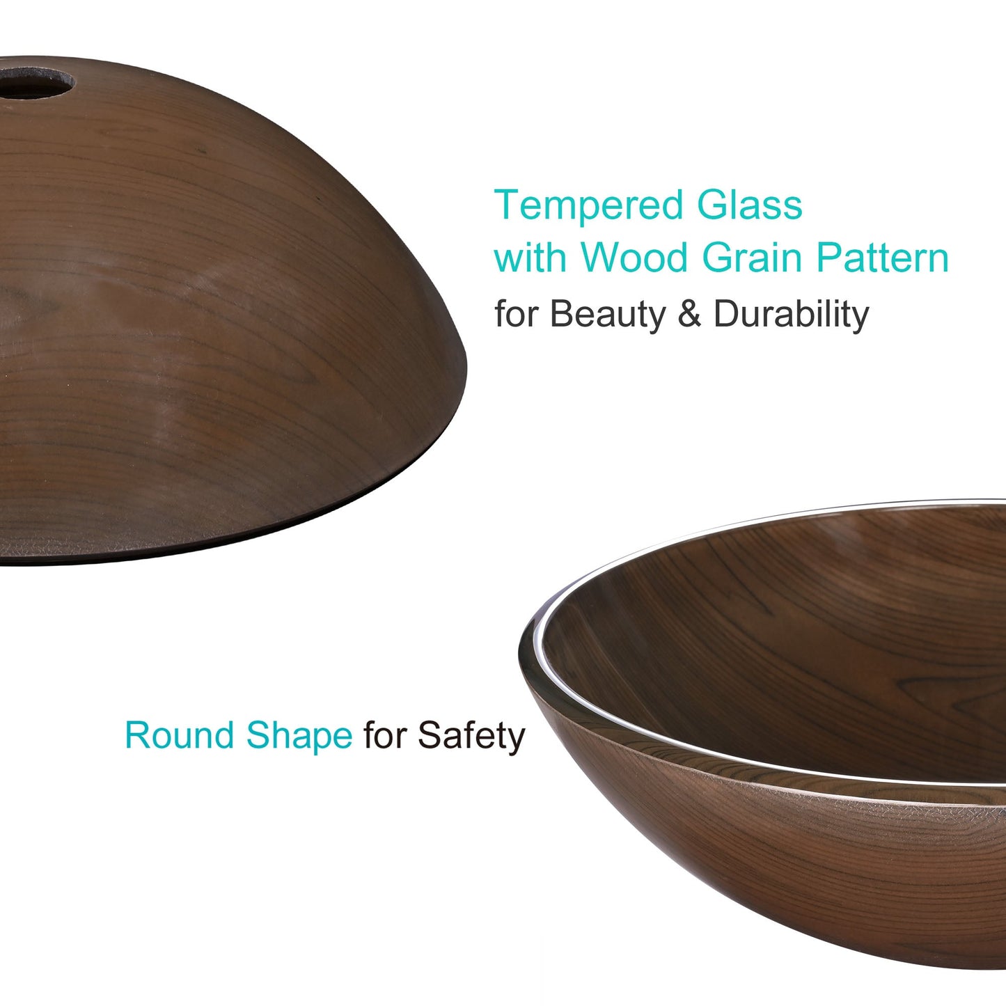 Bathroom Tempered Glass Round Vessel Sink