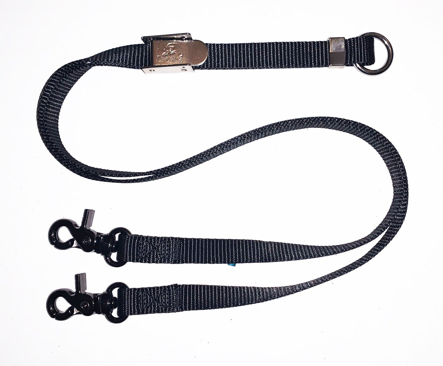 2' Nylon Nickel Plastic Double & Multiple Dog Leash, Black, XL