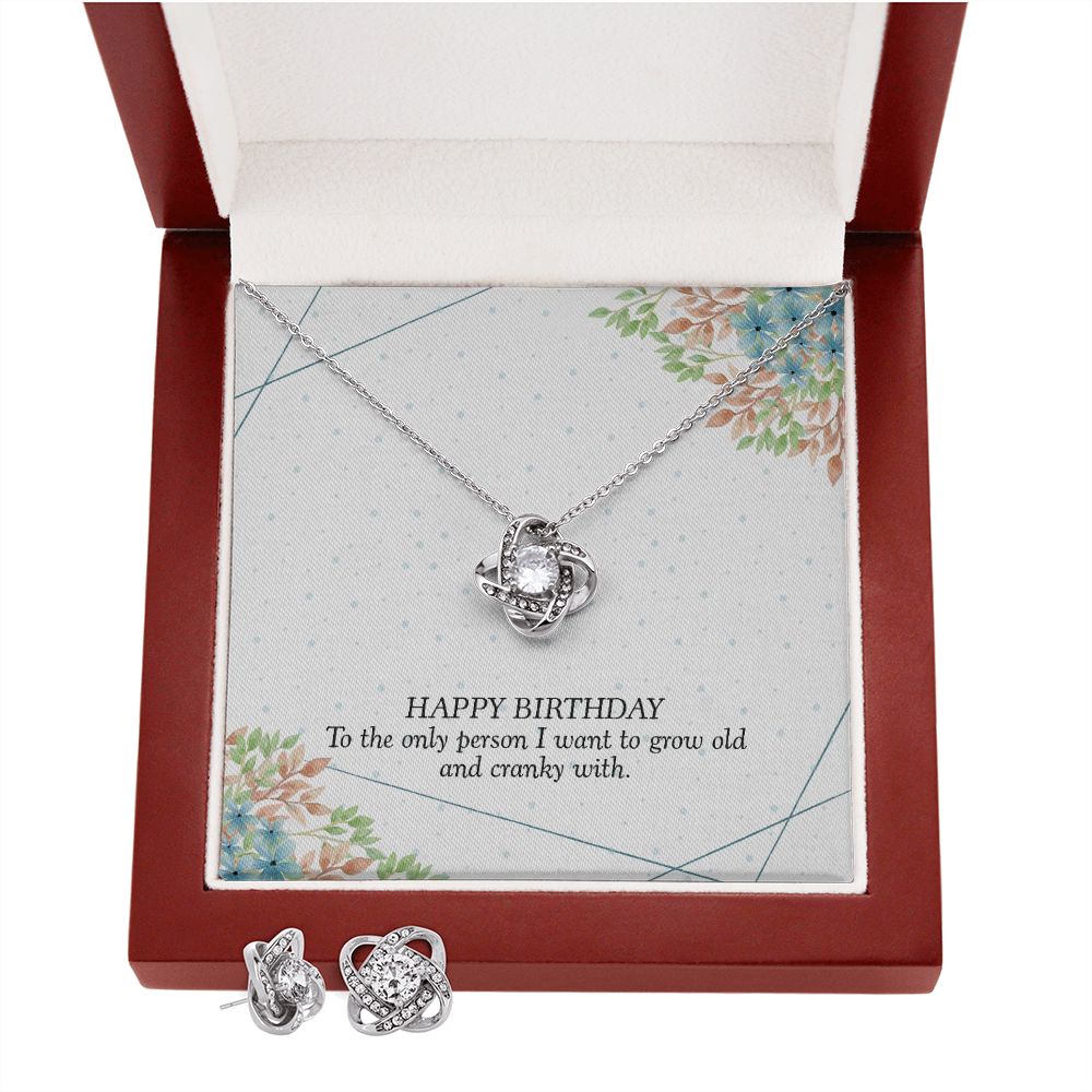 Happy birthday-01 Love Knot Earring & Necklace Set