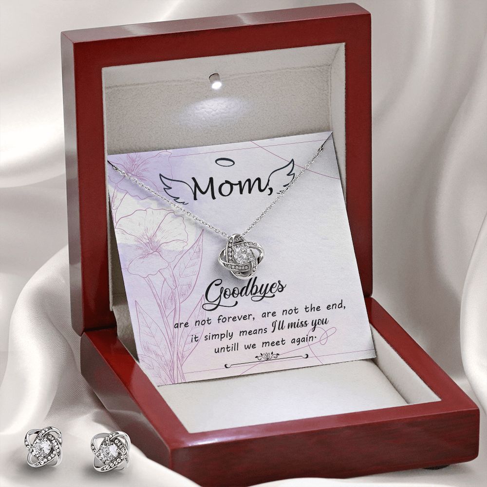 Goodbye aren_t forever dad Love Knot Earring & Necklace Set