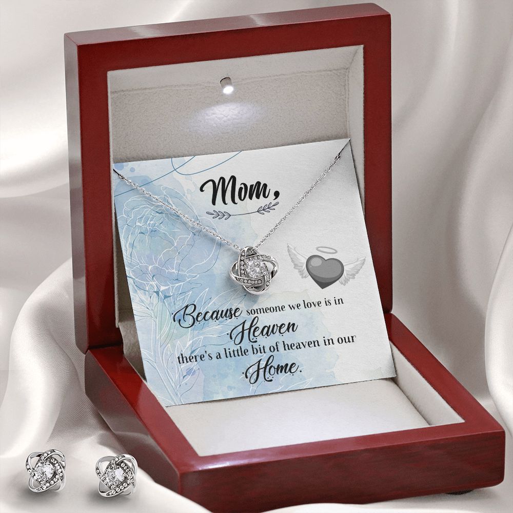 Because someone we love Love Knot Earring & Necklace Set