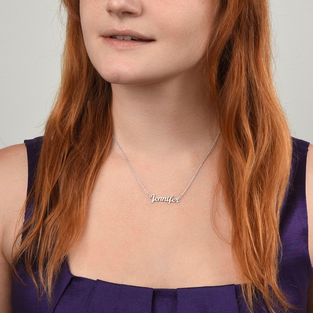 Happy Birthday Personalized Name Necklace, gift for her