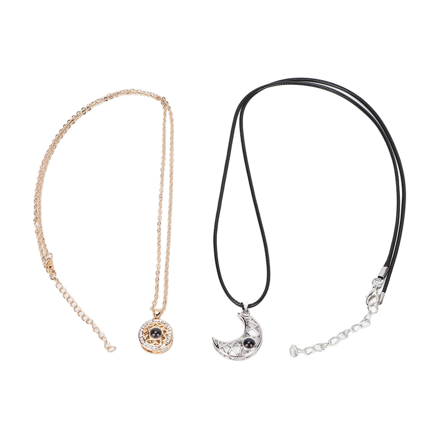 Magnetic Couple  I Love You Necklace Projection 100 Languages Magnetic Matching Sun and Moon Necklace Bracelets
