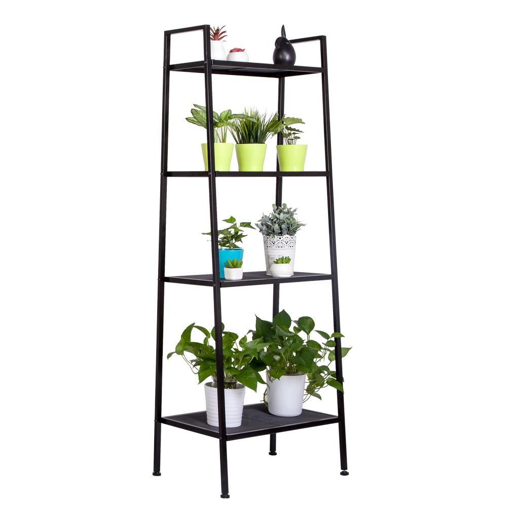 4 Tier Metal Leaning Ladder Shelf Bookcase