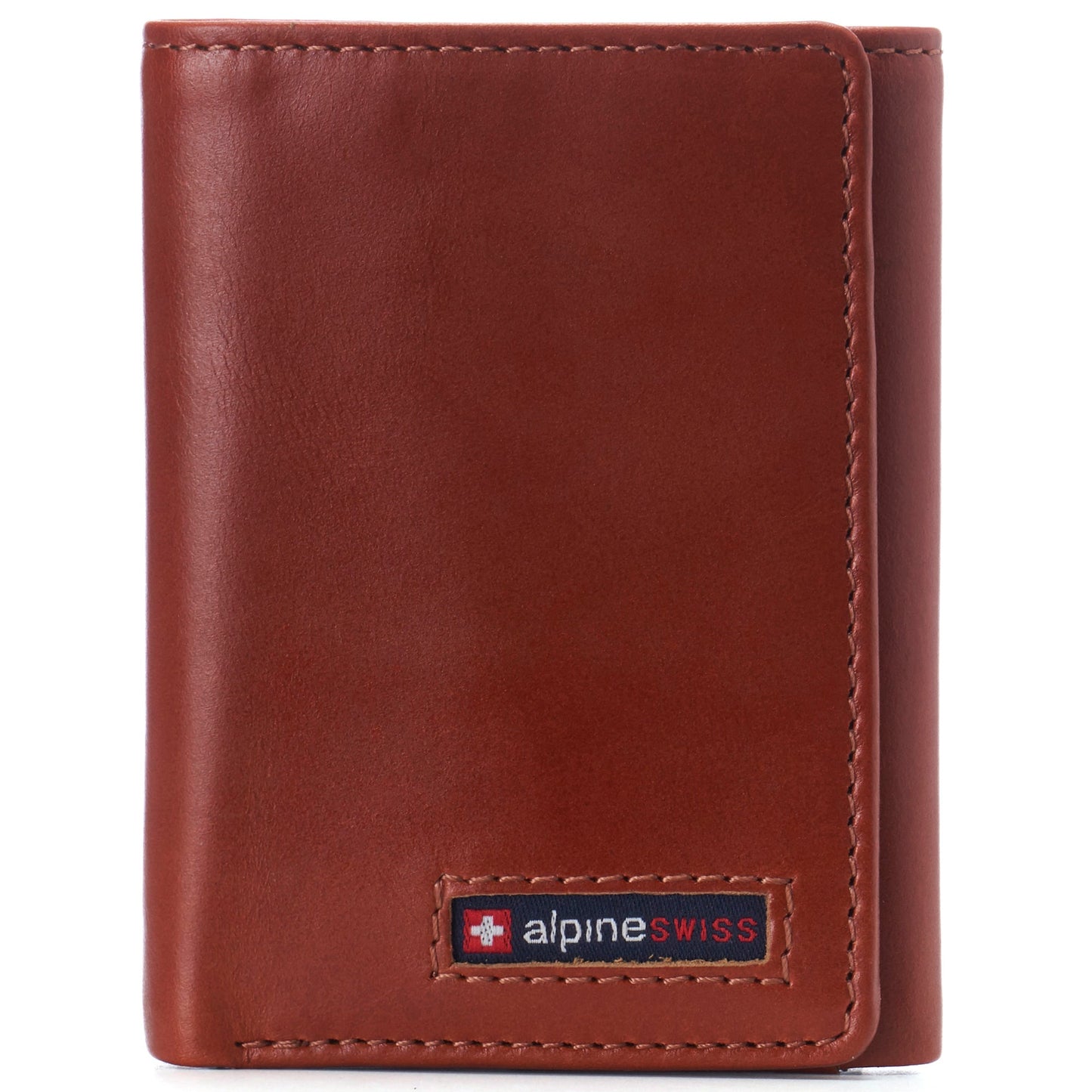 Mens RFID Protected Trifold Genuine Leather Wallet ID Window