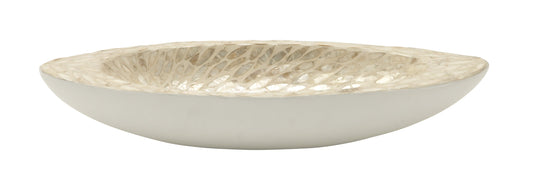 21"W, 4"H Coastal  White Tray for Home Decoration