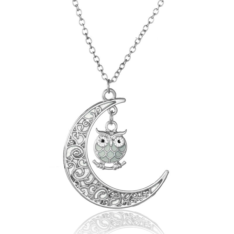 Owl Glow In Dark Pendant Chain Necklace for Women