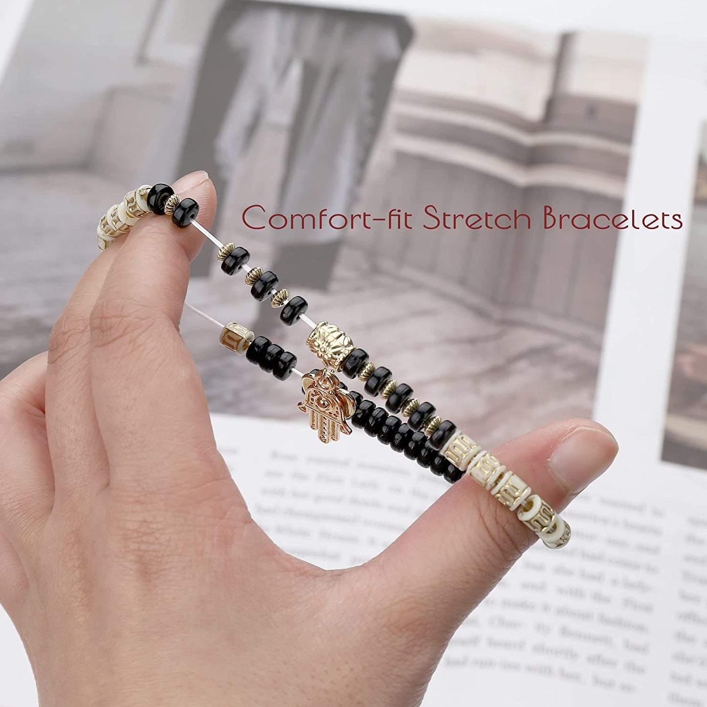 3-6 Sets Bohemian Beaded Multilayer Stretch Stackable Bracelet