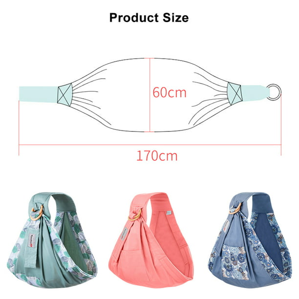 4 in 1 Baby Wrap Ergo Carrier Sling, Infant Breathable Cuddle Up Carrier Wrap, Blue