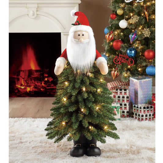 3' Standing Santa Pre-Lit Christmas Tree w/ Clear Lights