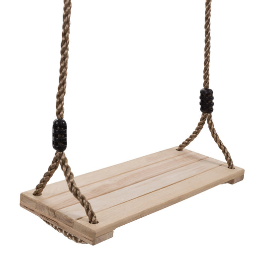 Wooden Swing w/ Adjustable Nylon Hanging Rope for Kids