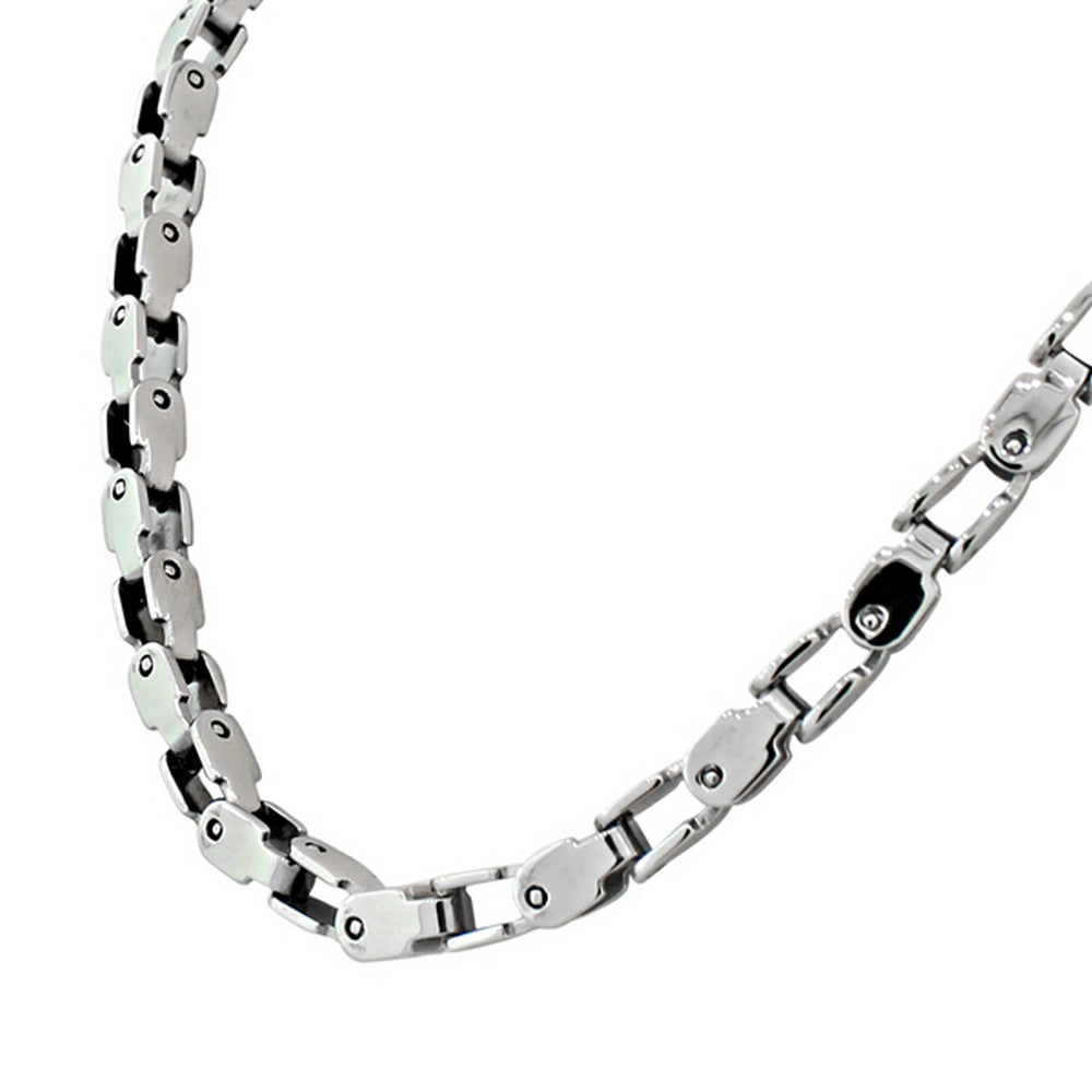 Stainless Steel Mens Link Chain Necklace & Bracelet Set