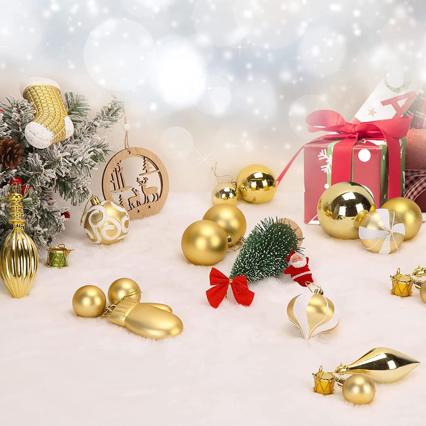 50 Pack Christmas Ball Ornaments Set