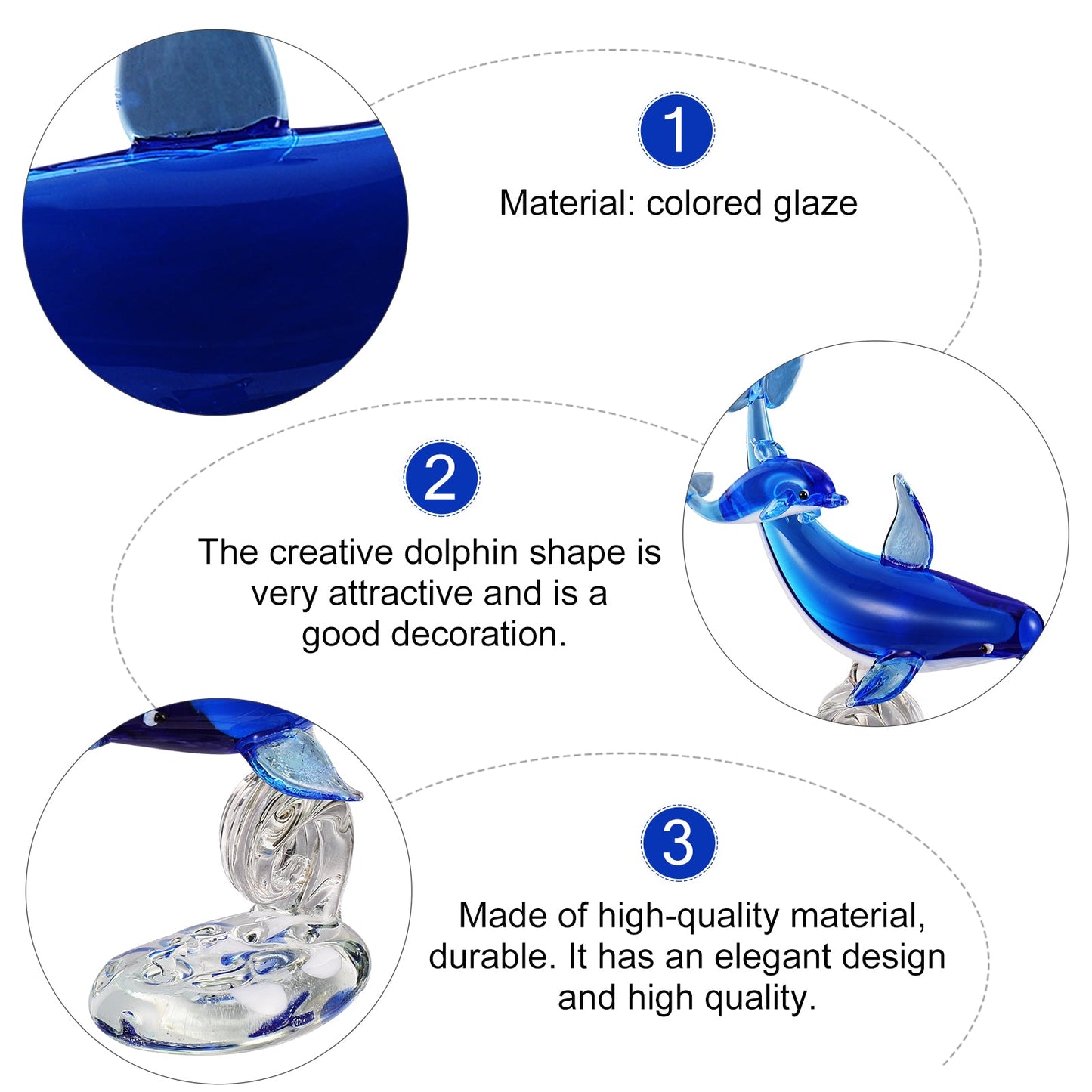 1Pc Crystal Dolphin Figurine for Home Decoration