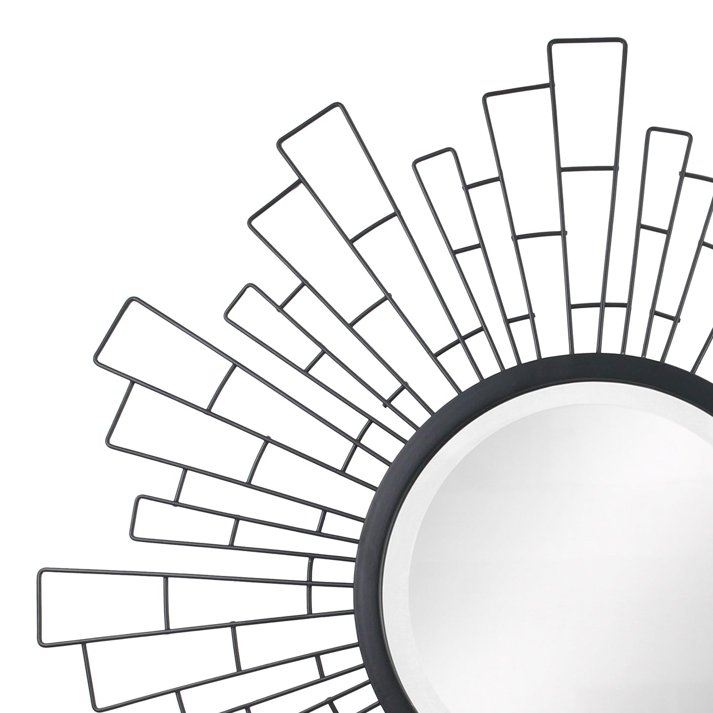 23.6" Traditional Metal Geometric Sunburst Wall Mirror