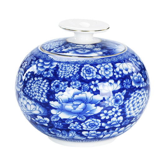 Blue & White Porcelain Ceramic Decorative Globe Jars