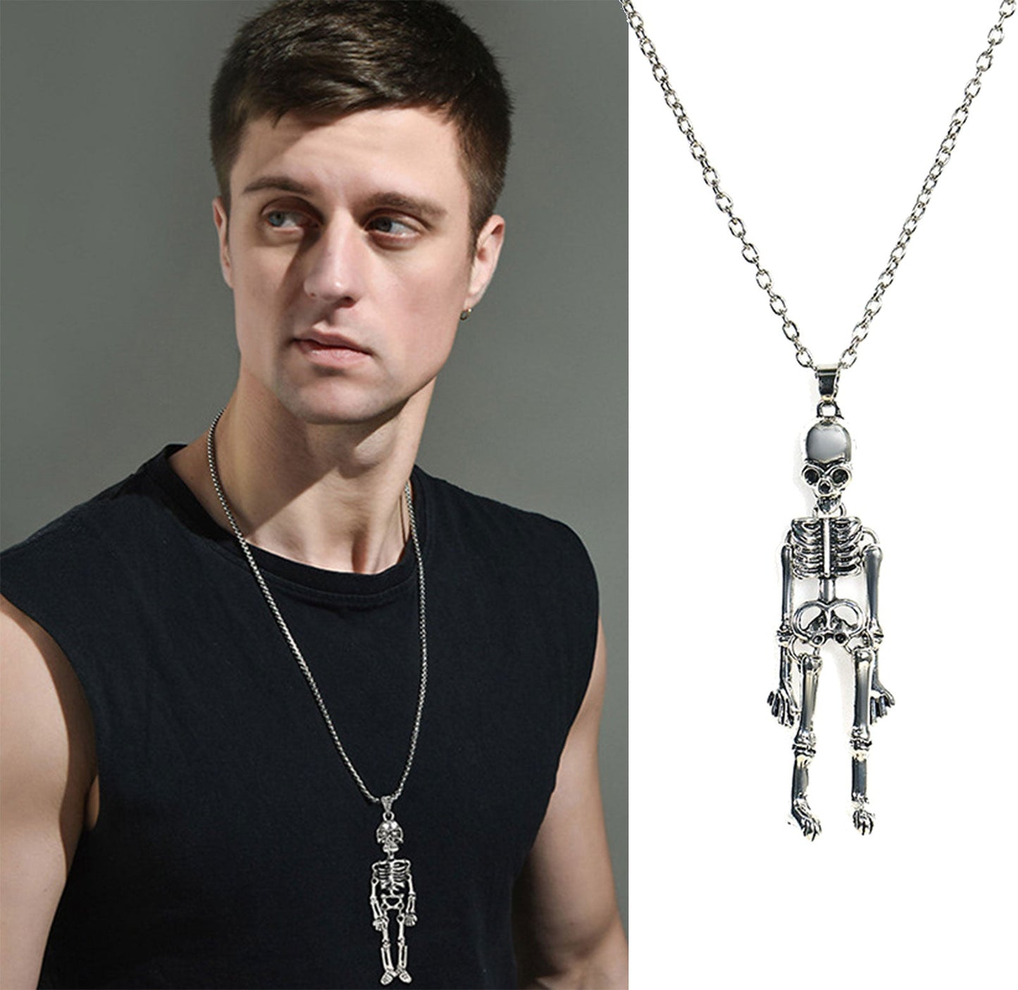 Retro Skeleton Ghost Necklaces for Couple