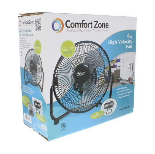 9 Inch 3 Speed Portable High Velocity Air Cooling Floor Fan, Black