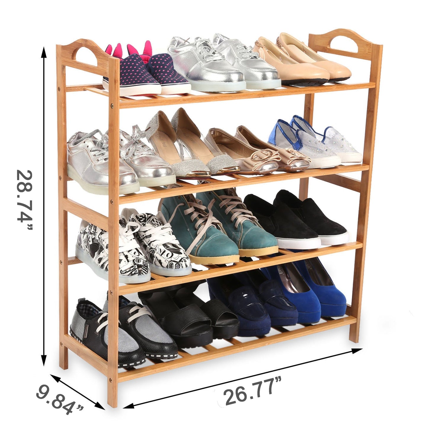 Bamboo 4 Tier Shoes Organizer - Free Standing