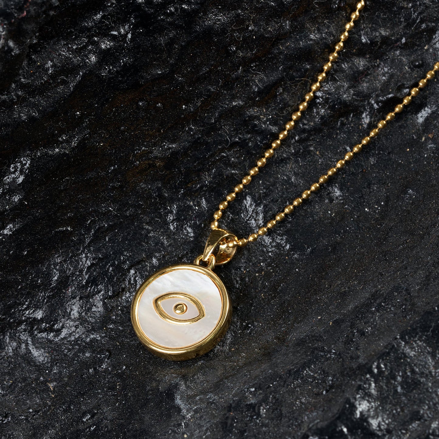 14k Gold Plated Evil Eye Pendant Necklace for Women