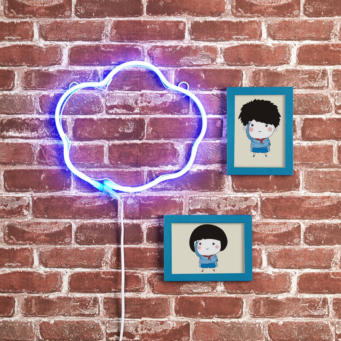 Fun Cloud Neon Light Wall Decor Sign, Blue