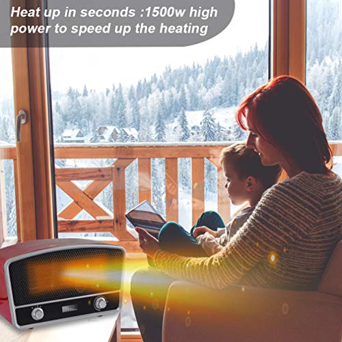 Ceramic Space Heater Portable Desk Thermostat Small Fan