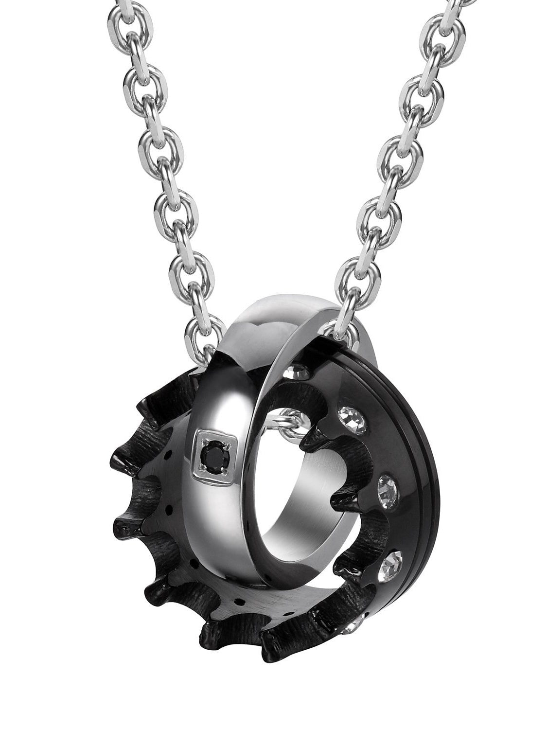 Crown His & Hers Couple Royal Ring Pendant Love Necklace