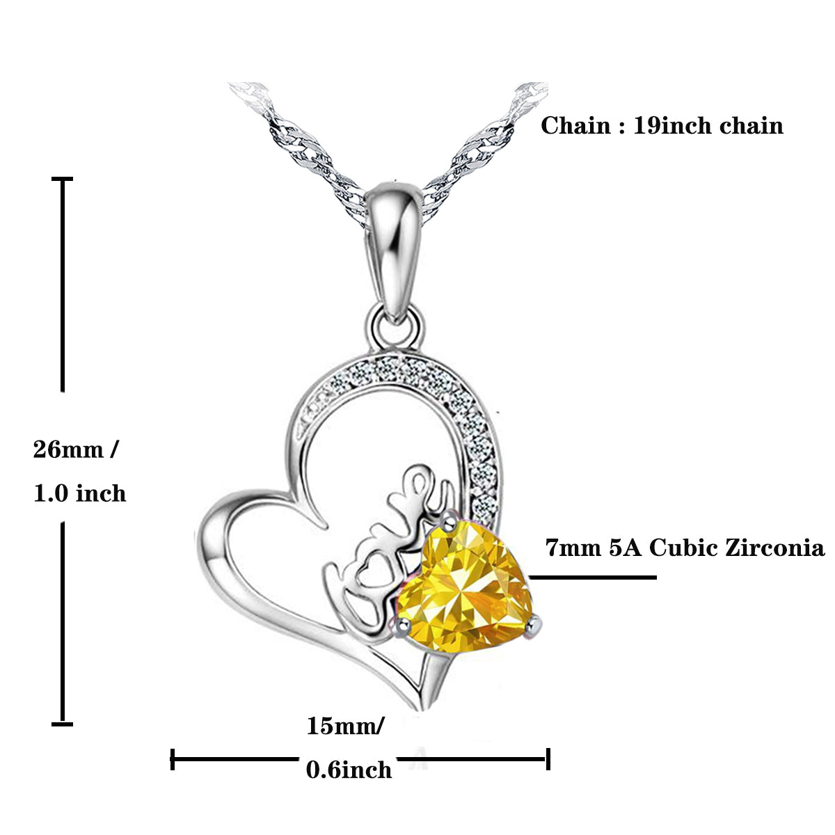 14K Gold Plated Forever Lover Heart Pendant Necklace For Women