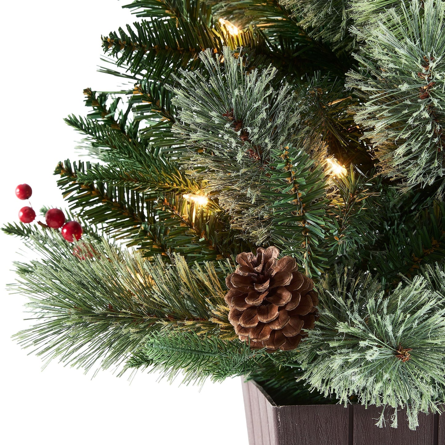 3.5 Foot Pre-Lit Potted Cashmere Artificial Christmas Tree