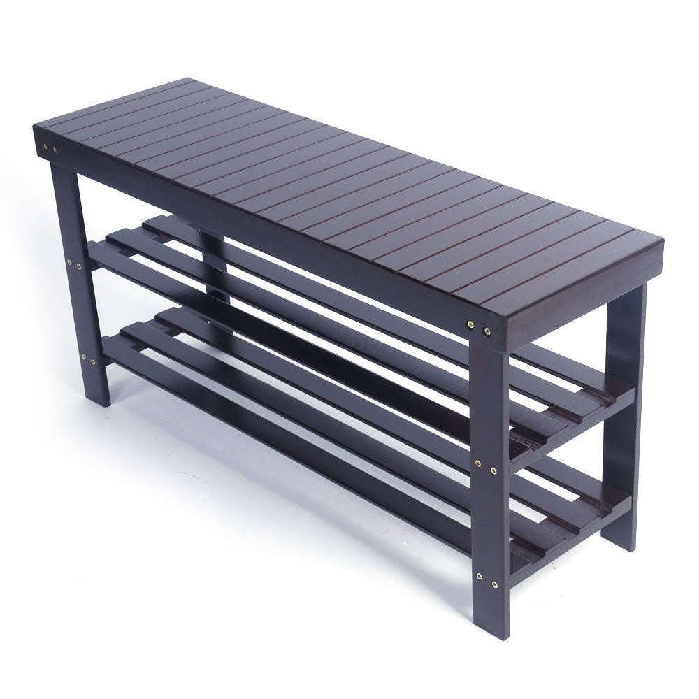 36" Solid Wood Shoe Bench 3 Tier