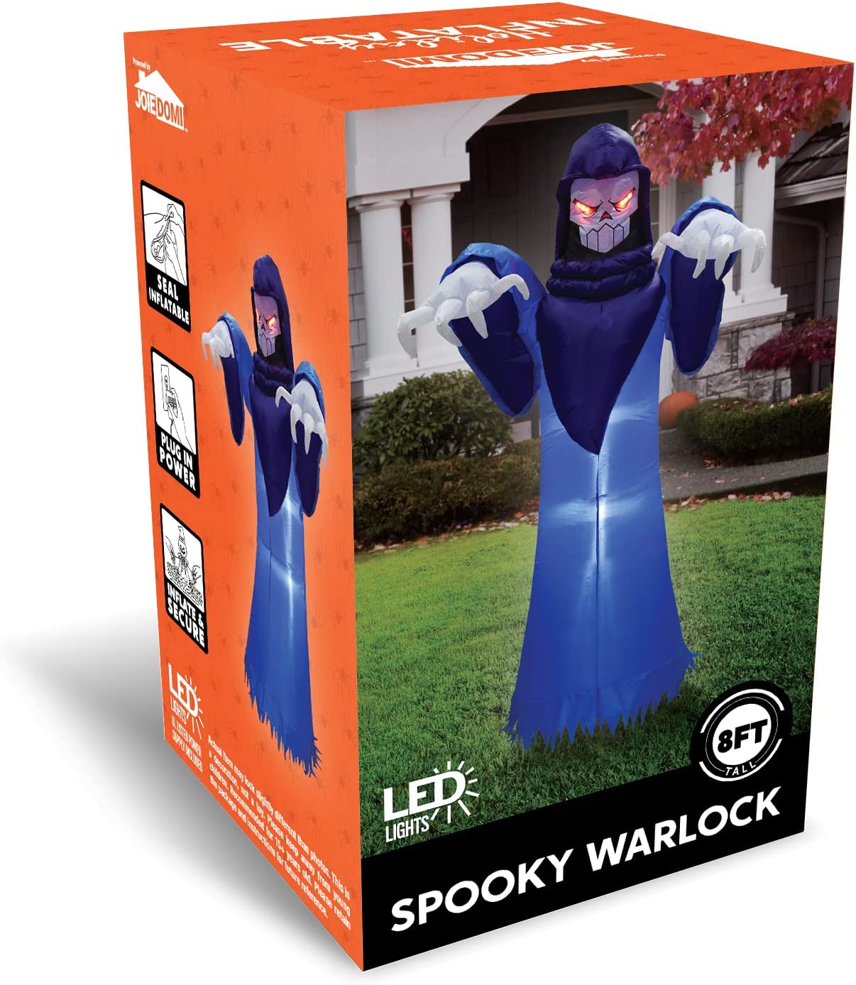 8 FT Halloween Inflatable Giant Spooky Warlock w/ Color Changing LEDs