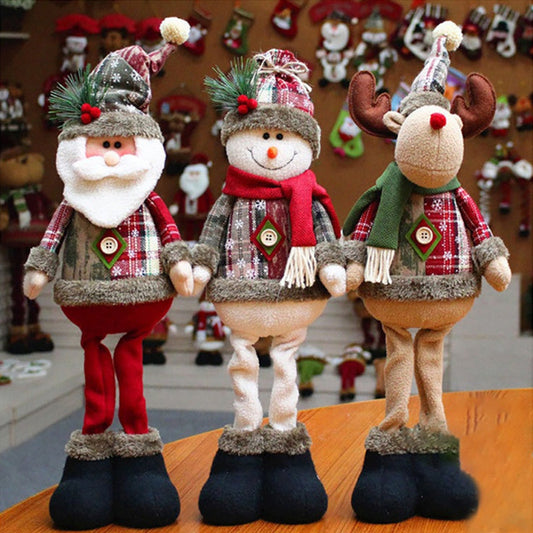 Christmas Santa Claus Elk Snowman Plush Dolls Decoration